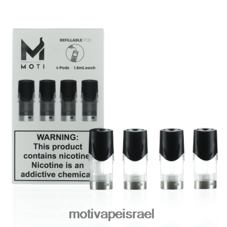 MOTI מחסניות תרמילים ניתנות למילוי חוזר (חבילה של 4) PRVZXV74 - MOTI Vape Pen Israel