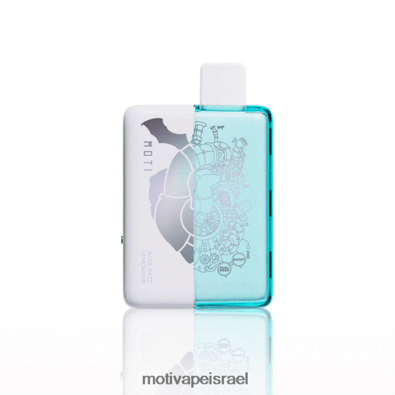 MOTI Duo 9000 vape חד פעמי (5%, 9000 שאיפות) לימונדה כחולה ראז PRVZXV64 - MOTI Vape Pen Israel