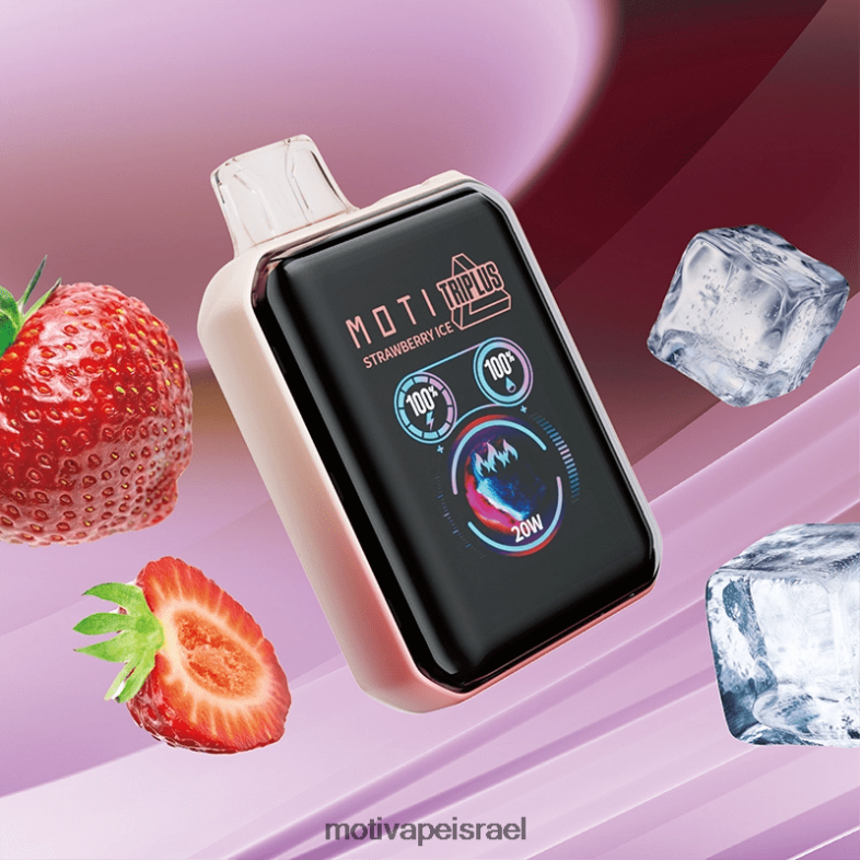 MOTI Triplus 20k vape חד פעמי (5%, 20000 שאיפות) קרח תות PRVZXV9 - MOTI Vape Pods Israel
