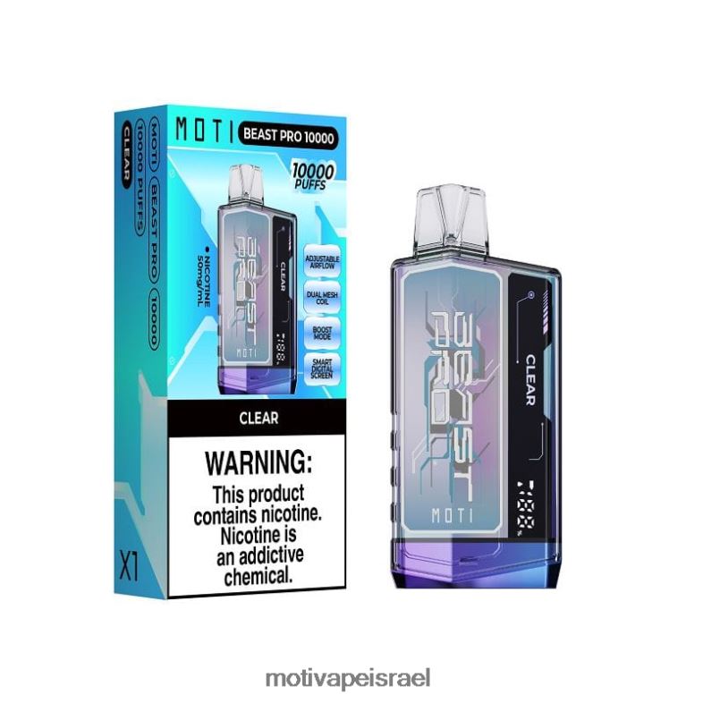 MOTI Beast Pro אדים חד פעמיים (5%, 10000 שאיפות) ברור PRVZXV41 - MOTI Vape Near Me