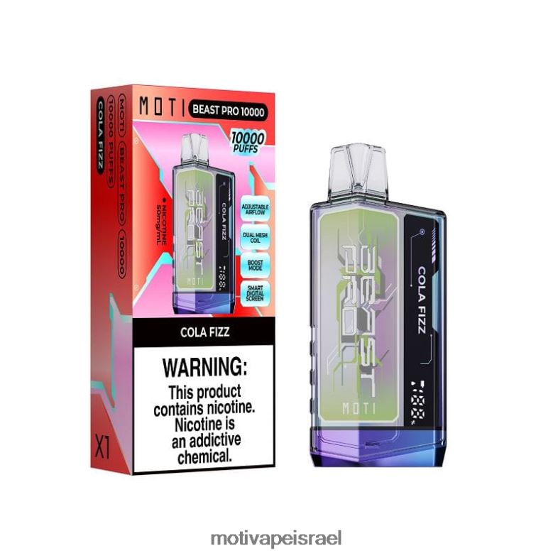 MOTI Beast Pro אדים חד פעמיים (5%, 10000 שאיפות) קולה פיז PRVZXV42 - MOTI Vape Flavors
