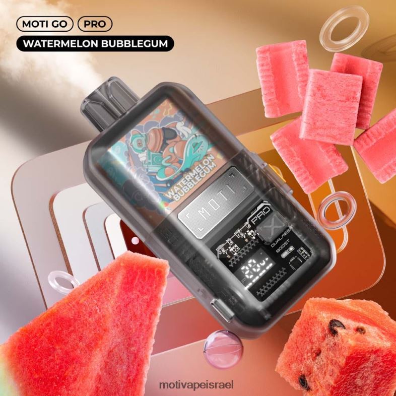 MOTI Go Pro אדים חד פעמיים (5%, 12000 שאיפות) מסטיק אבטיח PRVZXV23 - MOTI Vape Pop Israel