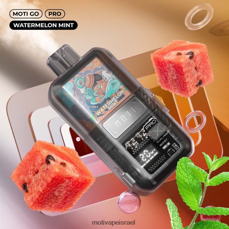 MOTI Go Pro אדים חד פעמיים (5%, 12000 שאיפות) נענע אבטיח PRVZXV25 - MOTI Vape Disposable