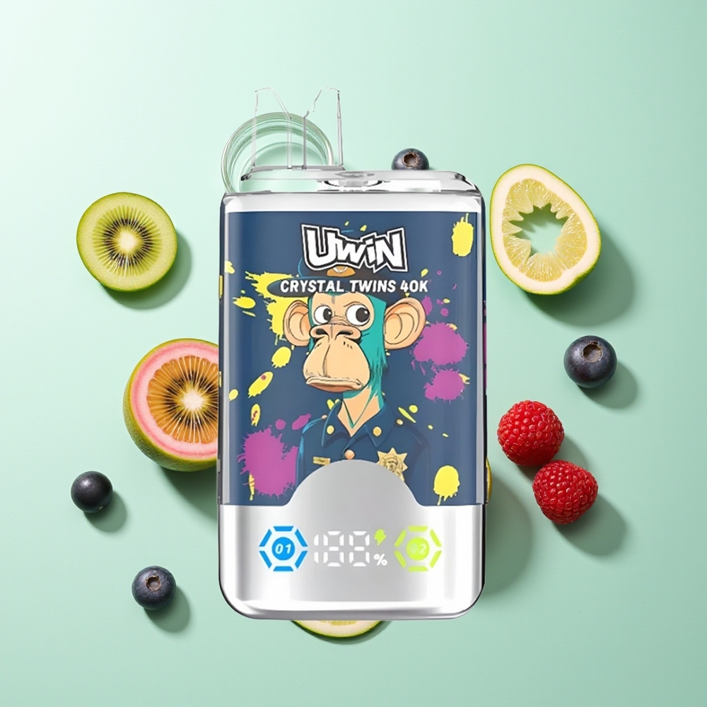 Uwin Crystal Twins 40000 קיווי פסיפלורה גויאבה אוכמניות פטל